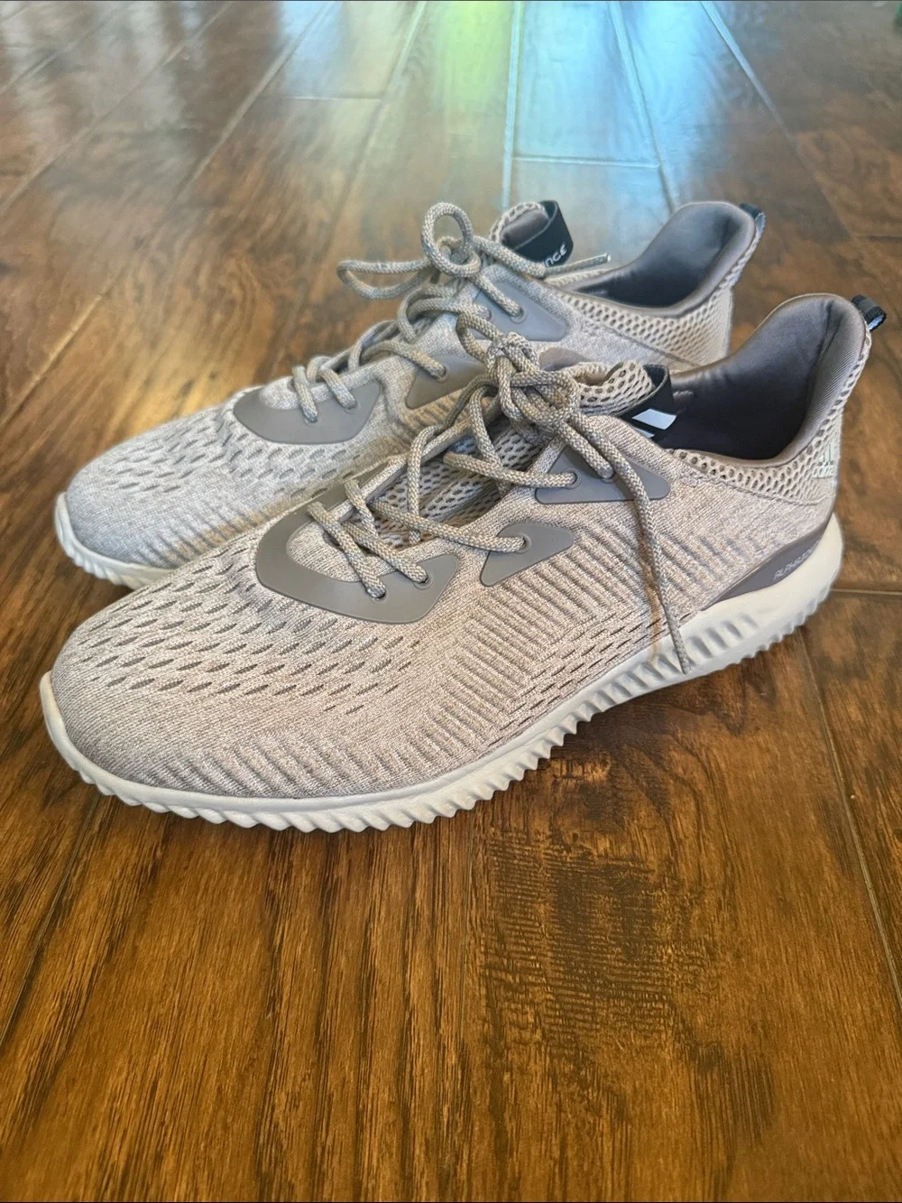 Adidas Alphabounce Engineered Mesh Men's Running Shoes - Beige, size 9.5